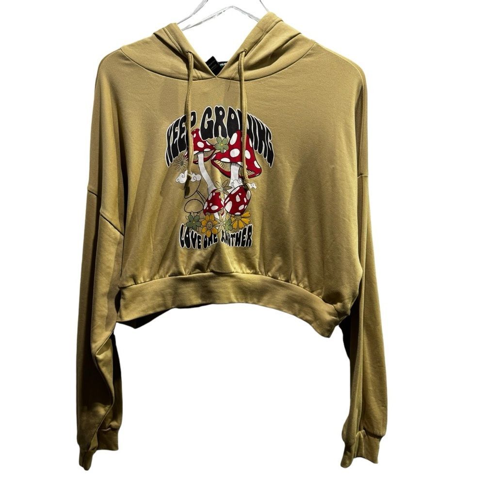 Charlotte Russe Graphic Cropped Hoodie keep growing love one another size XL